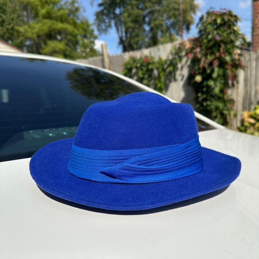 Vintage Women's ARLIN 100% WOOL Fedora Ribbon Bow USA Made
